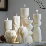 Handmade pillar candle set