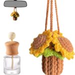Crocheted Potted Plant Car Aromatherapy Bottle