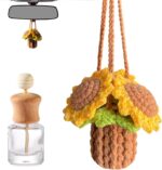 Crocheted Potted Plant Car Aromatherapy Bottle