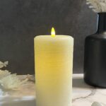 LED ribbed taper candle